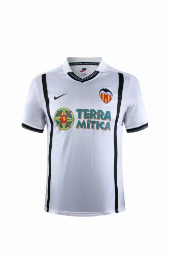 Adult Thai version CF Valencia white retro soccer jersey football shirt