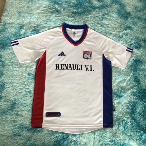 Retro 01-02 Lyon home white soccer jersey football shirt