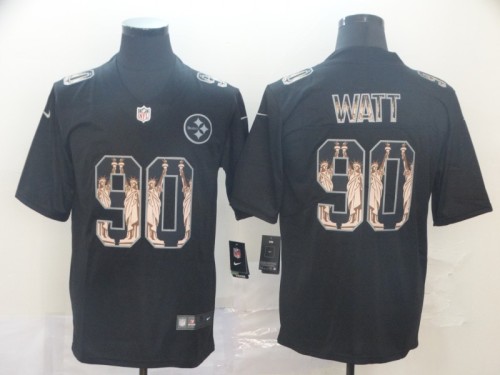 20/21 New Men Steelers Watt 90 black NFL jersey