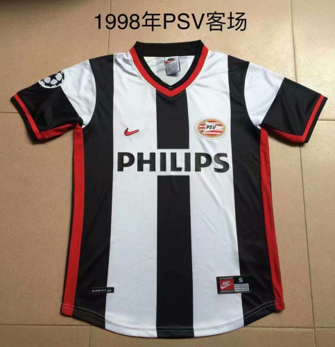 Retro New Adult Thai version 1998 PSV home black soccer jersey football shirt