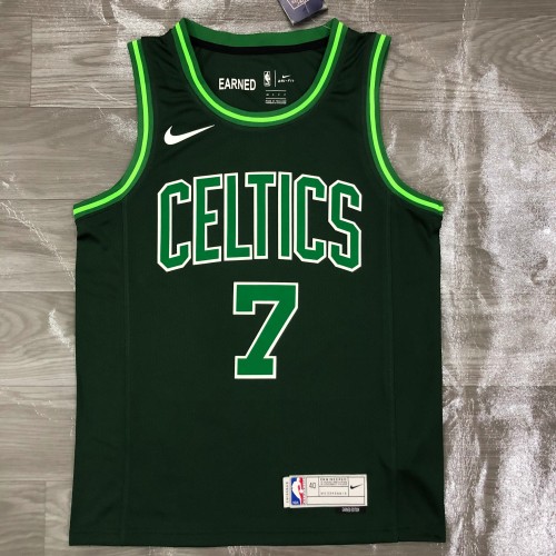 20/21 New Men Celtics Brown 7 black reward version basketball jersey