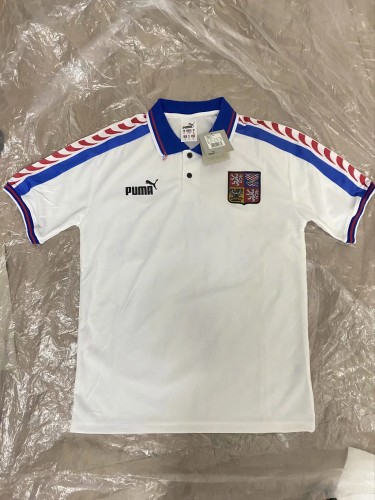 Retro 96 Czech away white soccer jersey football shirt