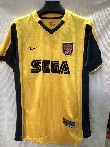 2000 Adult Thai version Arsenal yellow retro soccer jersey football shirt