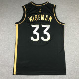 20/21 New Men Golden State Warriors Wiseman 33 black gold basketball jersey