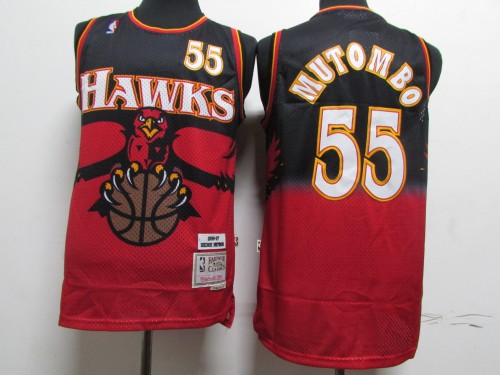 New Adult Atlanta hawks Dikembe mutombo classic red basketball jersey 55