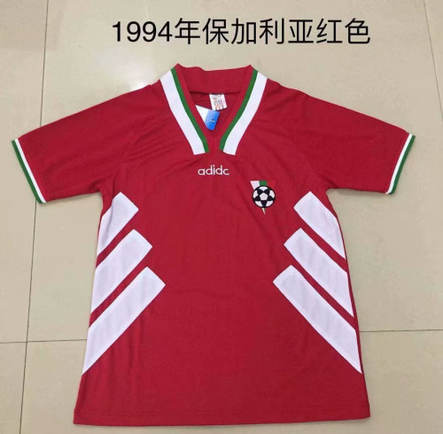 Retro  Adult Thai version 1994 Bulgaria red soccer jersey football shirt