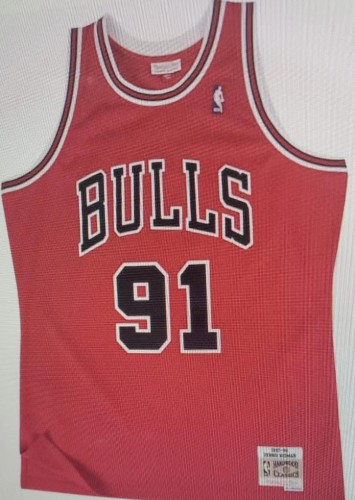 21/22 Men Bulls 91 Red basketball jersey