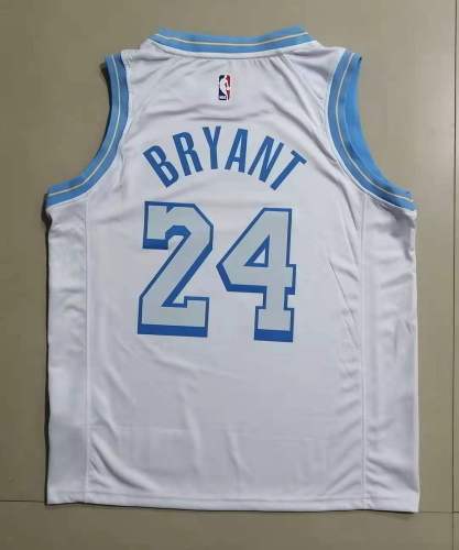 20/21 Men Los Angeles Lakers Bryant 24 white basketball jersey L025#