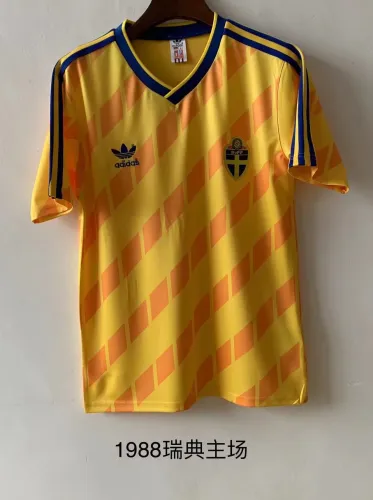 Retro 1988 Sweden home soccer jersey football shirt