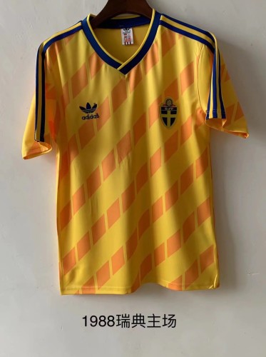 Retro 1988 Sweden home soccer jersey football shirt