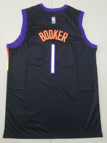 20/21 New Men Phoenix Suns Booker 1 black new city version basketball jersey