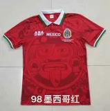 Retro 98 Mexican red soccer jersey football shirt