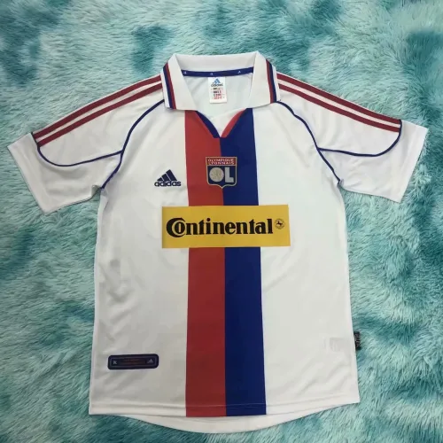Retro 00-01 Lyon home white soccer jersey football shirt