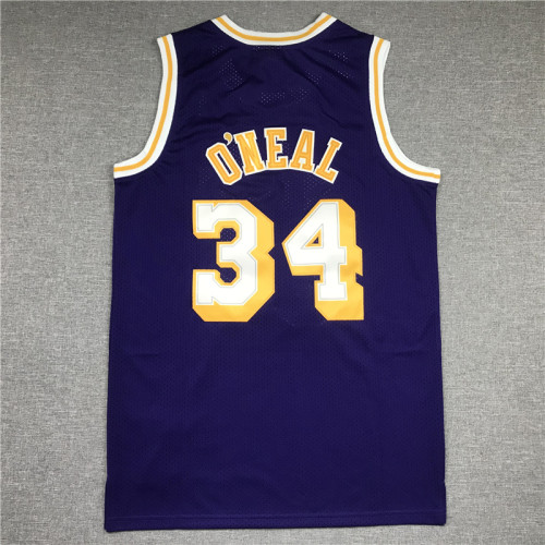 20/21 New Men Los Angeles Lakers O'neal 32 purple basketball jersey