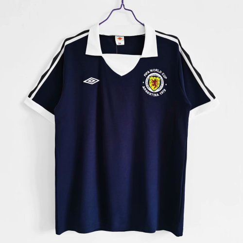 Retro 1978 Scottish home blue soccer jersey football shirt