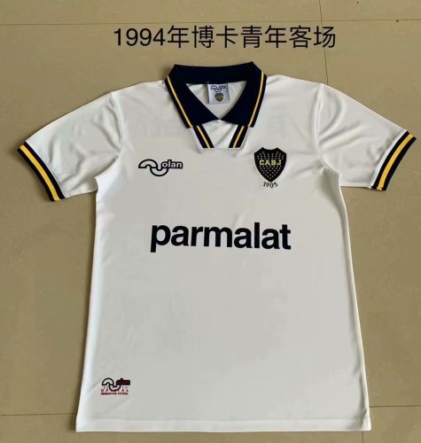 Retro 1994 Boca away white soccer jersey football shirt