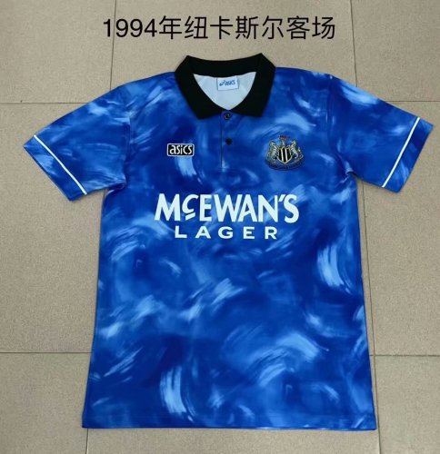94  Adult MUN Newcastle home blue retro soccer jersey football shirt