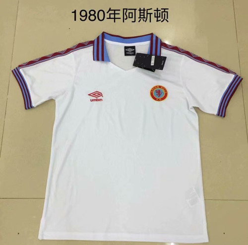 Retro  Adult Thai version 1980 Aston white soccer jersey football shirt