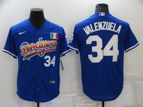 22 Men's Los Angeles Dodgers Valenzuela blue 34 MLB Jersey