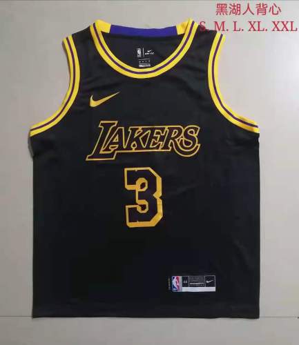 20/21 New Men Los Angeles Lakers Davis 3 black basketball jersey L014#