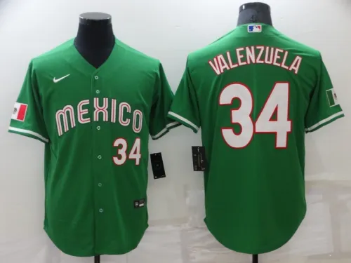 22 Men's Los Angeles Dodgers Valenzuela green 34 MLB Jersey