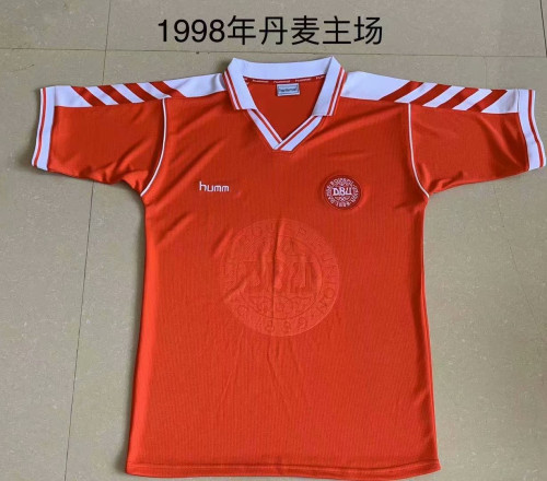 1998 Adult Thai version Danish home orange retro soccer jersey football shirt