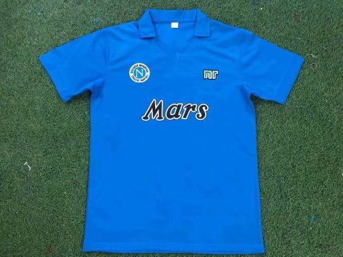 89-90 Adult Napoli home blue retro soccer jersey football shirt