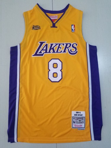 21/22 New Men Los Angeles Lakers Bryant 8 yellow final version basketball jersey