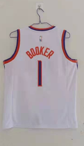 20/21 New Men Phoenix Suns Booker 1 white basketball jersey