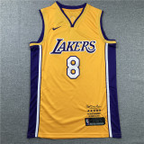 Men Los Angeles Lakers Kobe Bryant Retired version yellow basketball jersey 8