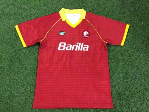 89-90 Adult Roma home red retro soccer jersey football shirt
