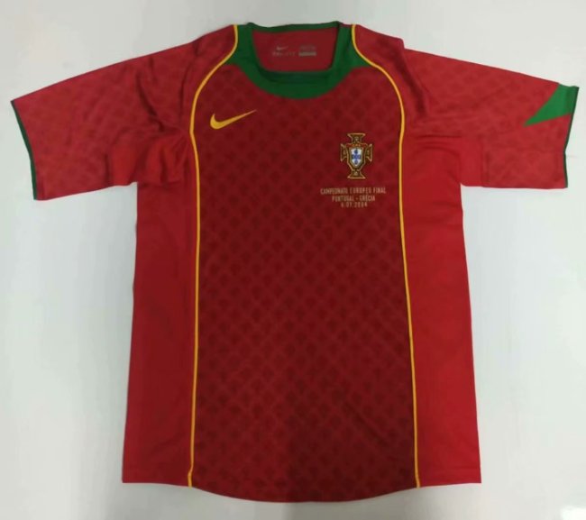 2004 New Adult Thai version Portugal home retro red soccer jersey football shirt
