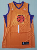 20/21 New Men Phoenix Suns Booker 1 orange basketball jersey
