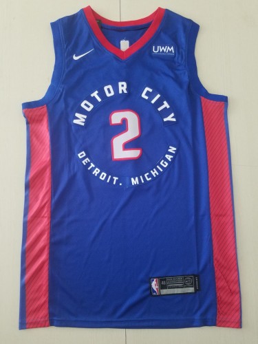 20/21 New Men Detroit Pistons Cunningham 2 blue red city edition basketball jersey shirt