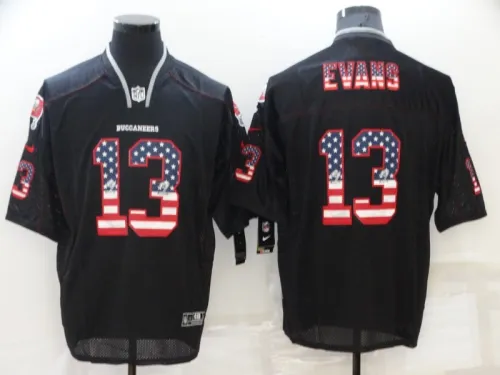 22 New Men Legendary Flag EVANS 13 black NFL Jersey