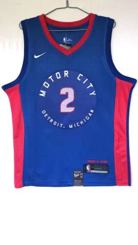 20/21 New Men Detroit Pistons Cunningham 2 red blue city version basketball jersey shirt