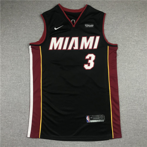 20/21 New Men Los Angeles Miami Heat Wade 3 black basketball jersey