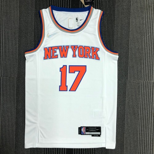 The 75th anniversary New York Knicks 17 Lin white basketball jersey