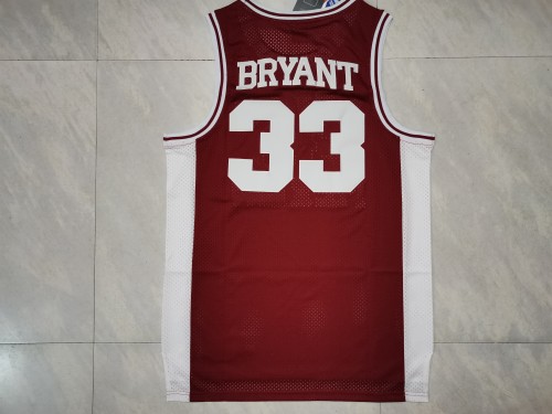 20/21 Men Los Angeles Lakers Kobe Bryant senior high school 33 red basketball jersey