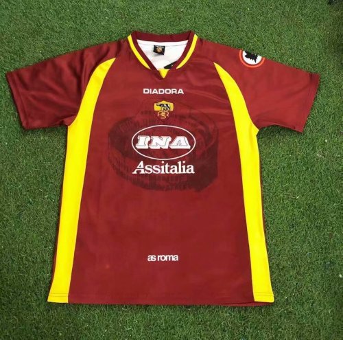 97-98 Adult Roma home red retro soccer jersey football shirt