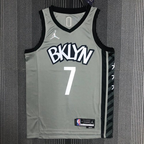 The 75th anniversary Brooklyn Nets Air Jordan DURANT 7 gray basketball jersey