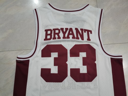 20/21 Men Los Angeles Lakers Kobe Bryant senior high school 33 white basketball jersey