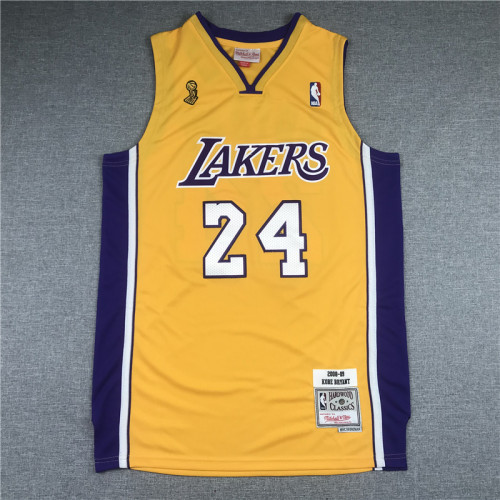 20/21 New Men Los Angeles Lakers Bryant 24 champion edition yellow basketball jersey