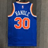 The 75th anniversary New York Knicks 30 Brandle blue basketball jersey