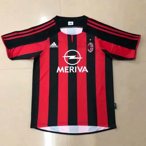 02-03 Adult AC home red retro soccer jersey football shirt