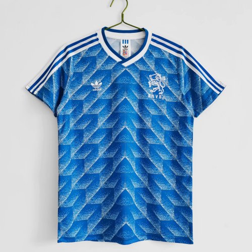 Retro 1988 Dutch away blue soccer jersey football shirt