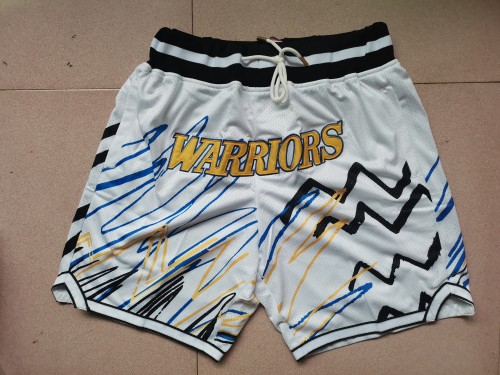 20/21 New Adult Pocket edition Warriors white basketball shorts