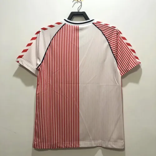 Retro 1986 Denmark away white red soccer jersey football shirt