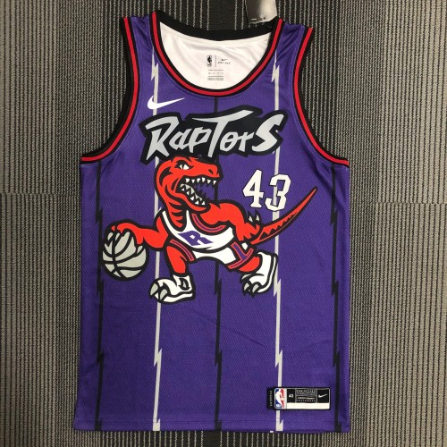 Retro Toronto Raptors SIAKAM 43 purple basketball jersey