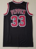 Men Chicago Bulls Pippen 33 black retro basketball jersey shirt